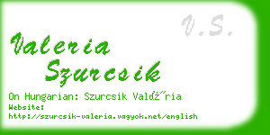 valeria szurcsik business card